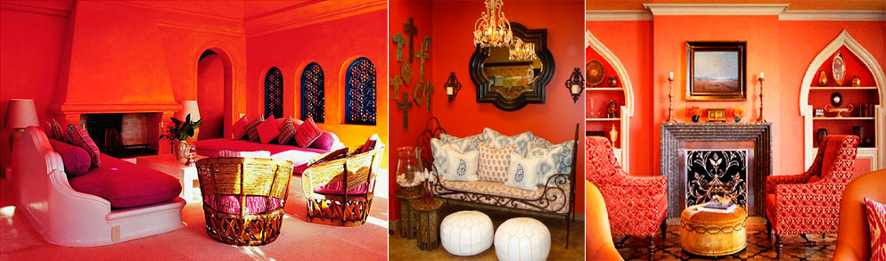 Moroccan-interior-in-shades-of-red-coral