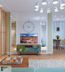 dizajnery-Anton-Shljapin-Natalja-Zdanovich-dizajn interera Tjumen ZhK Ozhogino-gostinaja-holl-steklo-paneli-mebel-ideja-mozaika-arabeska-PORCELANOSA-arabeska-servirovka